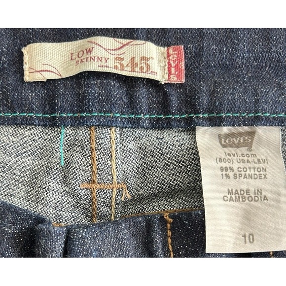 Levi's 545 Low Straight Crop Denim Blue Jeans Size 10 - Picture 7 of 8